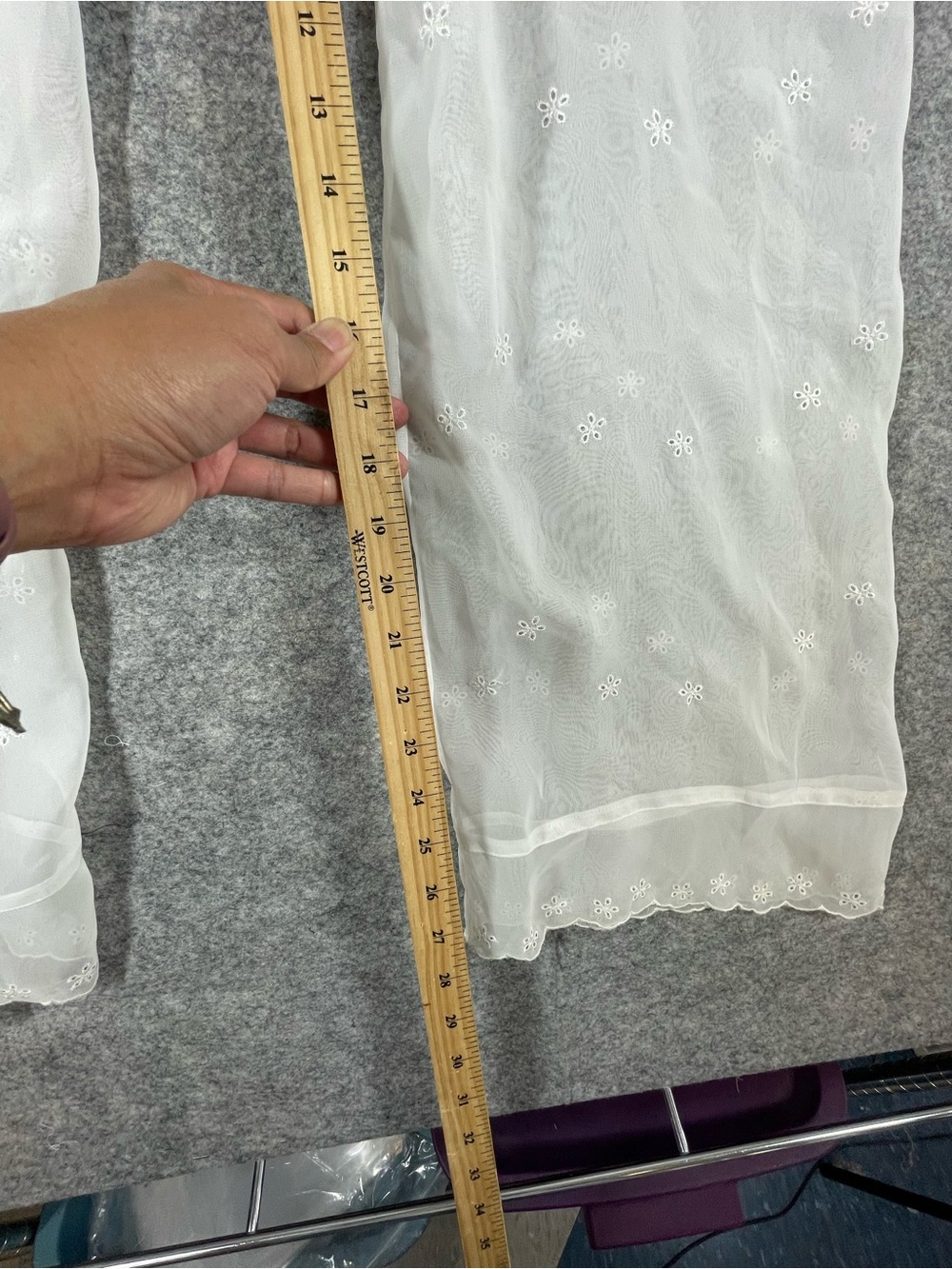 La Senza Sheer Mesh Lounge Pants White Embroidered Y2K Coquette Large Festival - Picture 8 of 16